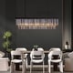 preview thumbnail 24 of 26, 47 in. Smoked Gray and Black Modern Contemporary Crystal Chandelier 2-Tier Linear Kitchen Island Pendant Light for Dining Room