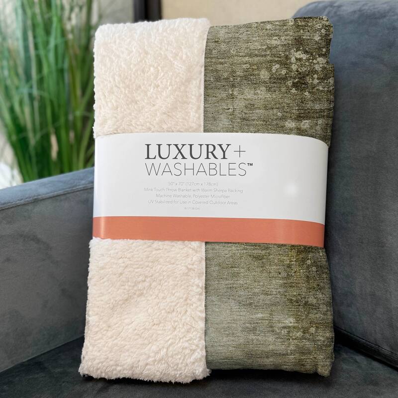 Premium Machine Washable Abstract Ombre Sherpa Throw Blanket