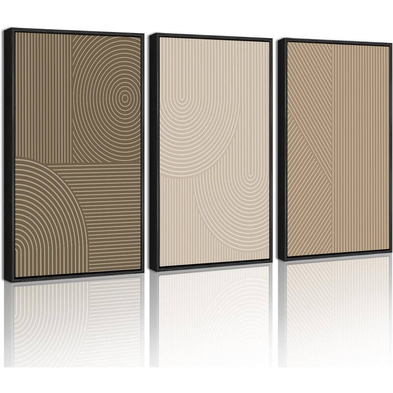 Wall Art Modern Boho Neutral Line Wall Decor Geometric Artwork - 16 x 24