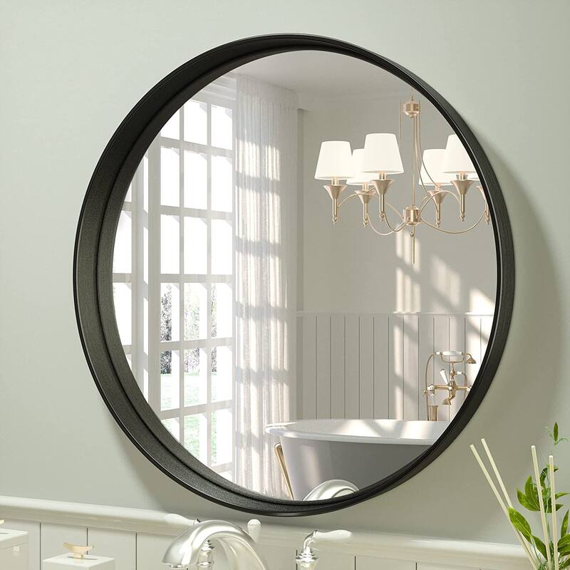 TETOTE Round Metal Frame Mirror Wall Mounted Bathroom Vanity Mirror