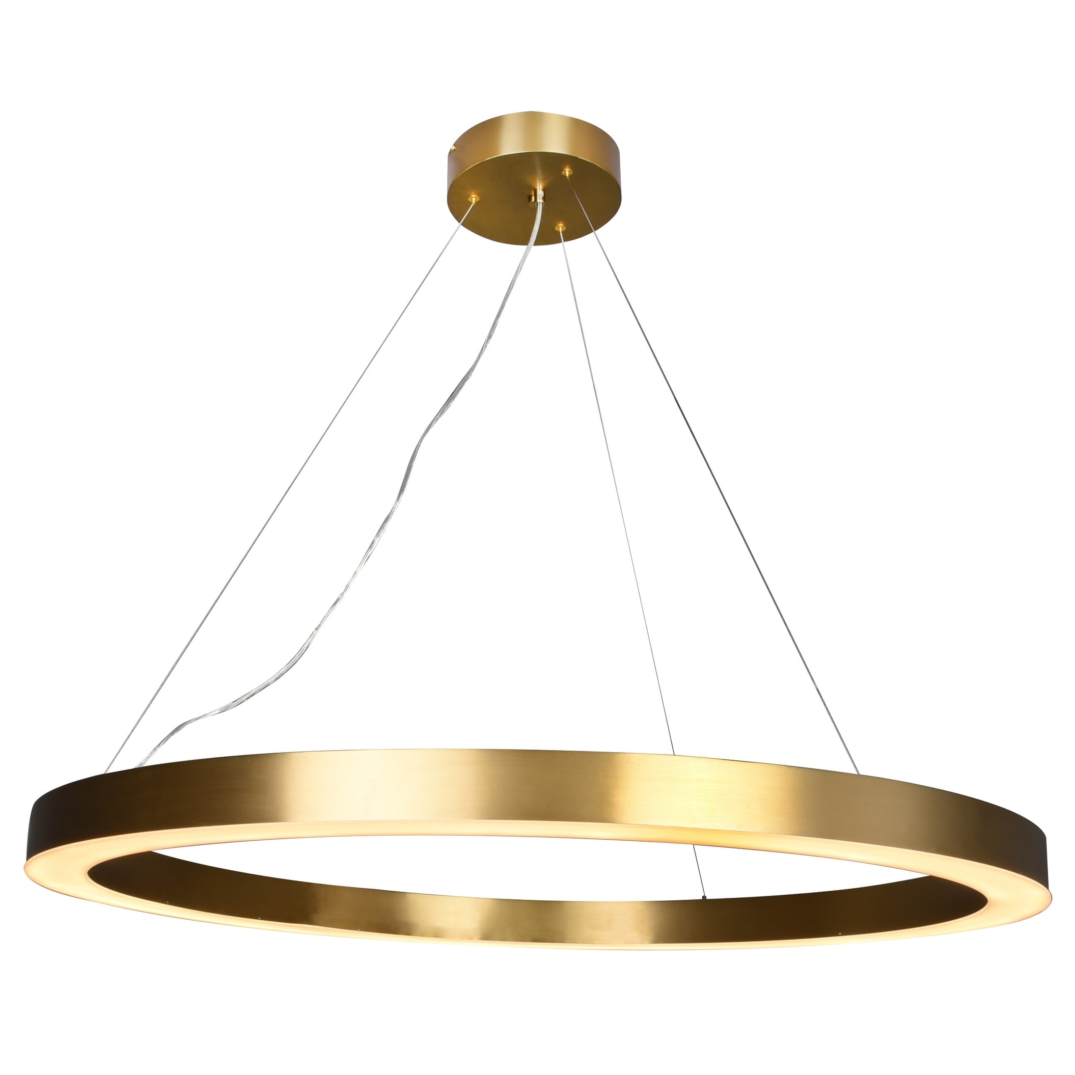 1-Light D43.3'' Round Antique Brass LED Halo Ceiling Fixture