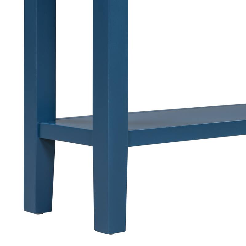 60" Modern Side Table with 4 Drawers & Shelf