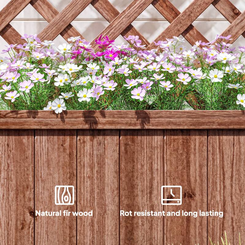 Outsunny Tall Planter Box with Trellis