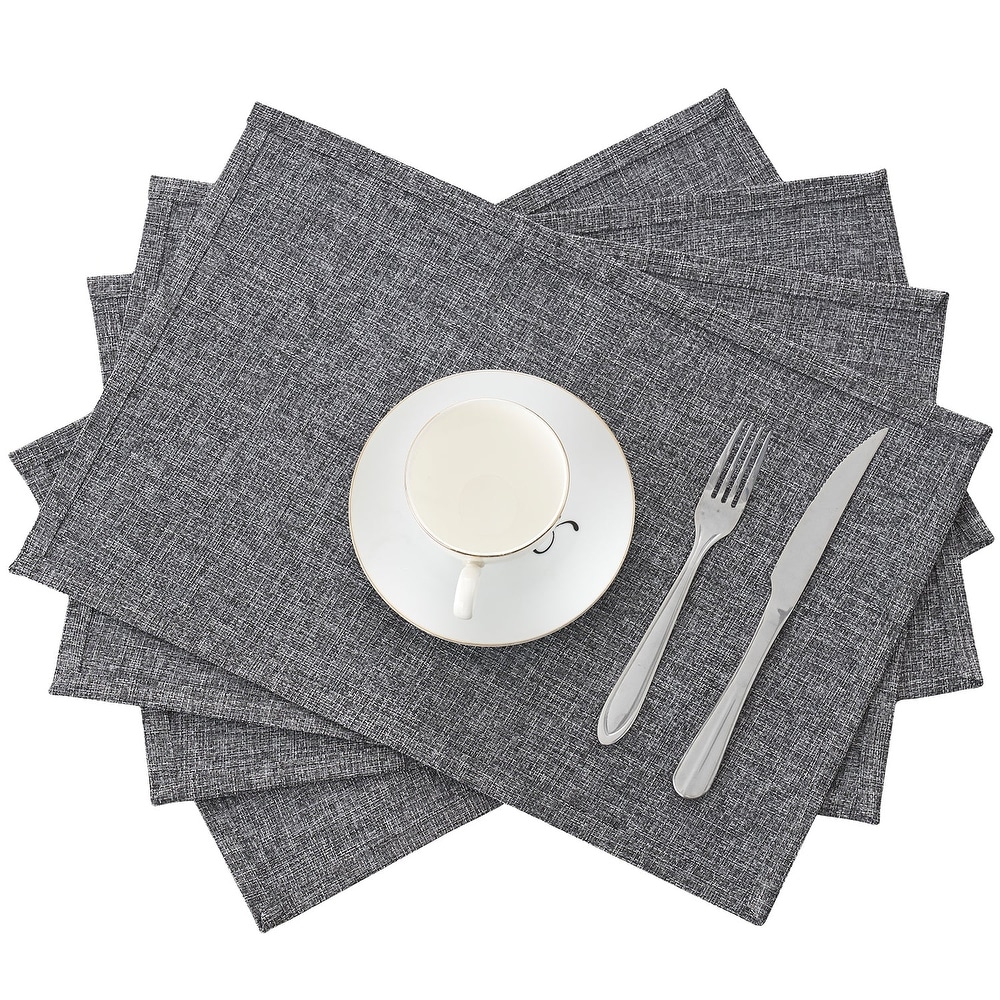 Gray rectangle placemats with cutlery pocket, set of 2 Tabletop Accessories  by undefined