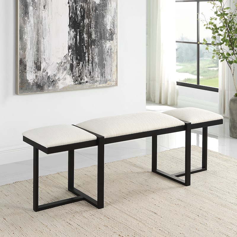 Uttermost Triple Cloud Modern Upholstered Bench - 60 W X 20.75 H X 15.75 D (in)
