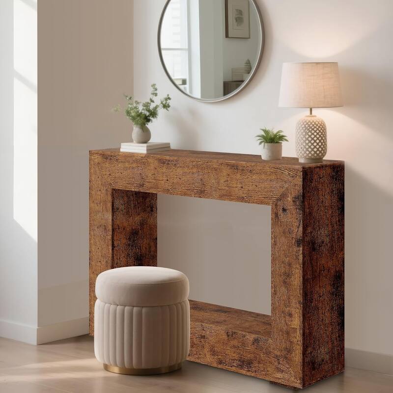47" Farmhouse Console Table, Long Sofa Table Behind Couch, Wooden Entryway Table
