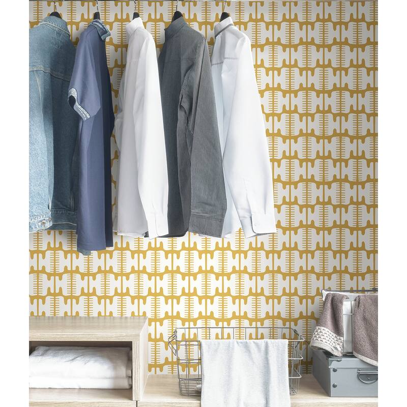 Black Pepper Paperie Yellow Shift Peel & Stick Wallpaper