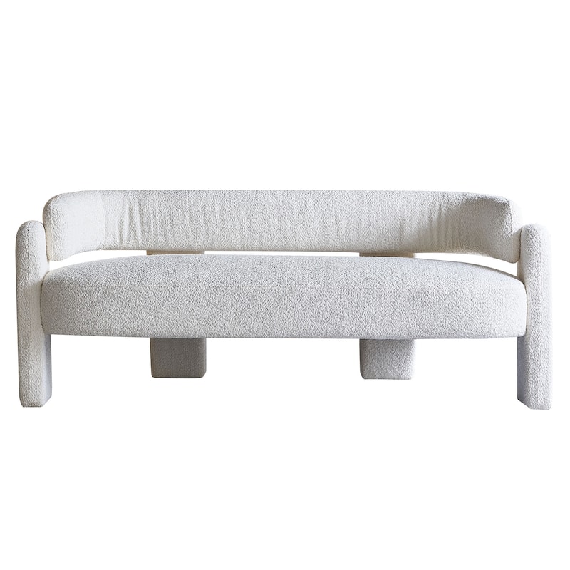 Stylish Boucle Sofa with High-Density Foam & Easy Assembly - 700 lbs Capacity