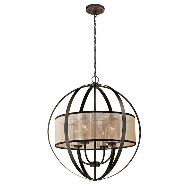 Elk Home Diffusion Oiled Bronze With Beige Organza 4 Light Chandelier - Oil Rubbed Bronze
