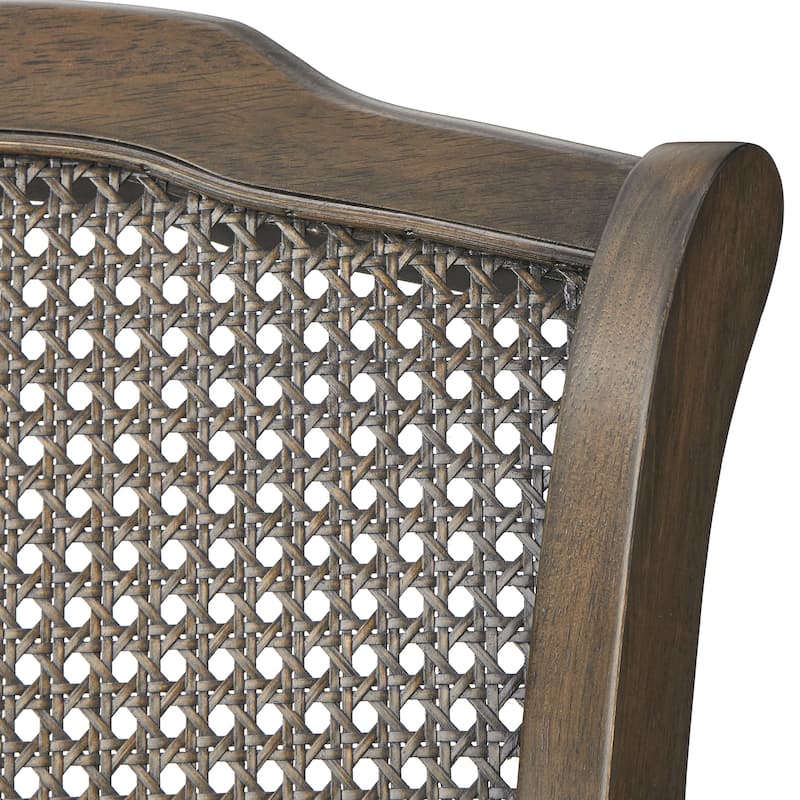 Lifestorey Thurston Solid Wood Cane 30-inch Swivel Barstool