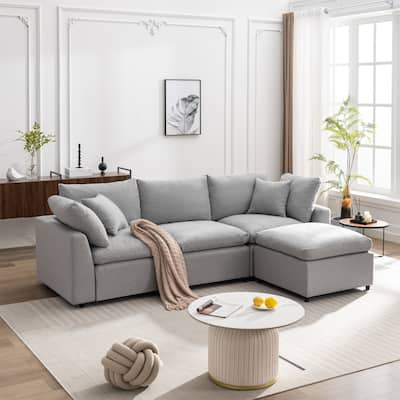 L-Shaped Convertible Sectional Sofa with Reversible Chaise