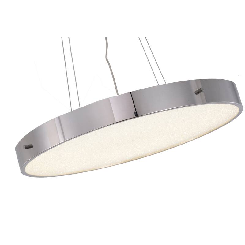 1-Light Chrome LED Chandelier With A Clear Acrylic Beaded Diffuser