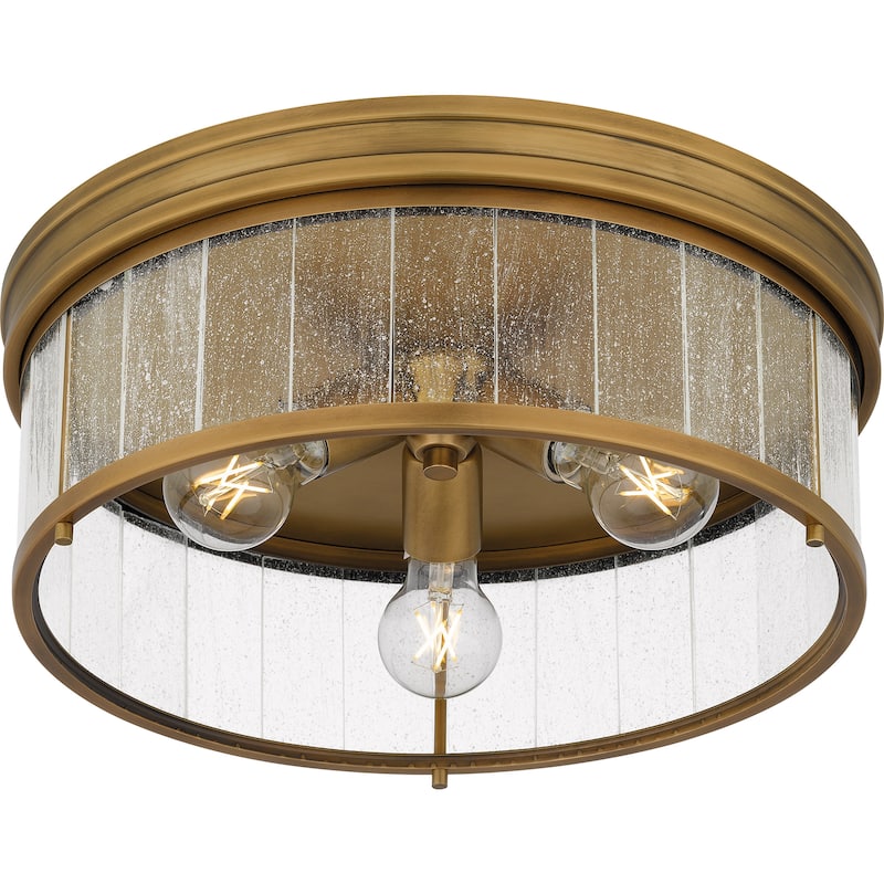Theodora 3-Light Weathered Brass Flush Mount