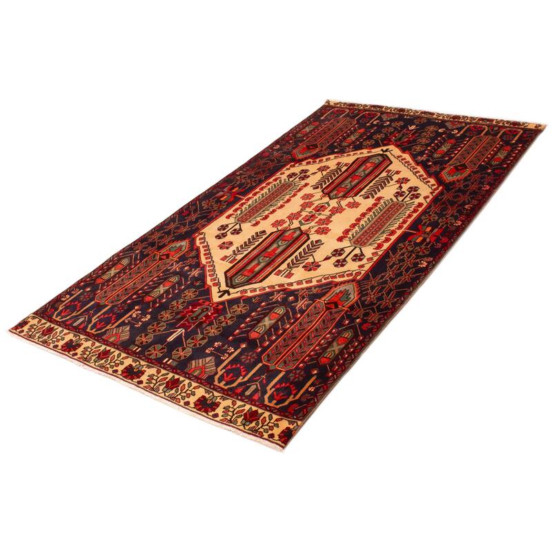 ECARPETGALLERY Hand-knotted Melis Vintage Navy Wool Rug - 5'3 x 9'4