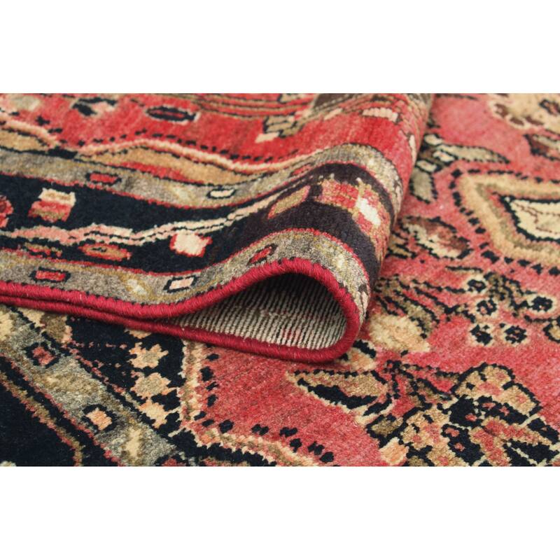 Fine Vintage Distressed Jensen Rust/Navy Runner - 3'4" x 9'4"