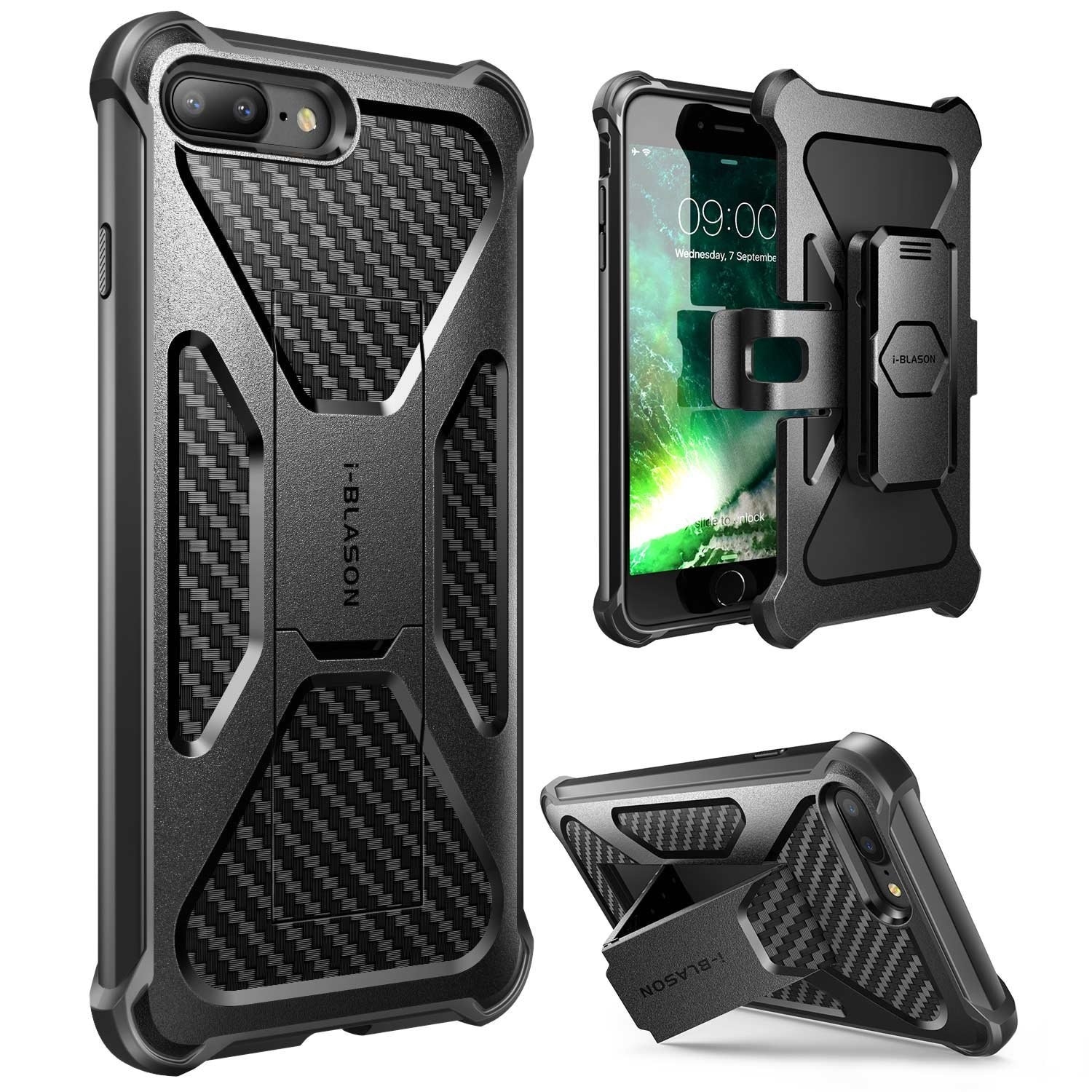 Shop Iphone 7 Plus Case I Blason Transformer Case With Holster Cover Case With Clip Black Overstock 16774958