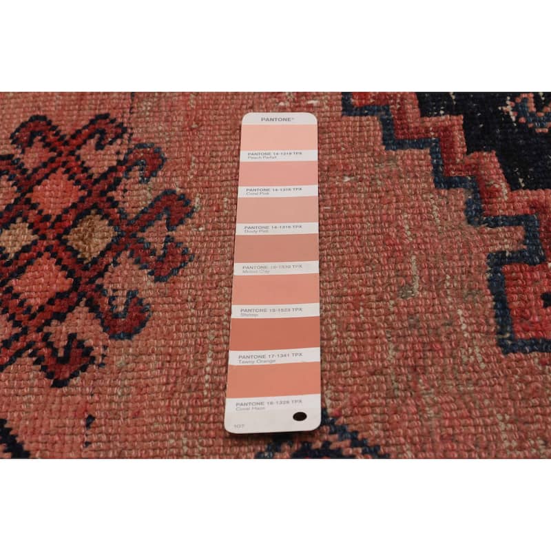 ECARPETGALLERY Hand-knotted Melis Vintage Salmon Wool Rug - 3'9 x 10'2