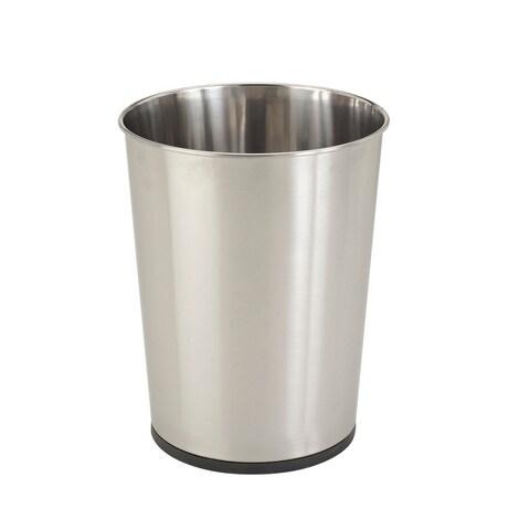 Bath Bliss Silver Stainless Steel Trash Can - 7.7" x 9.6"