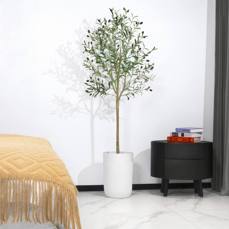 Artificial Olive Tree Indoor, 7FT Tall Fake Plants for Office Decor