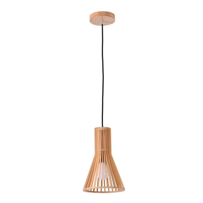 Mini Pendant Light with Wood Cage Frame