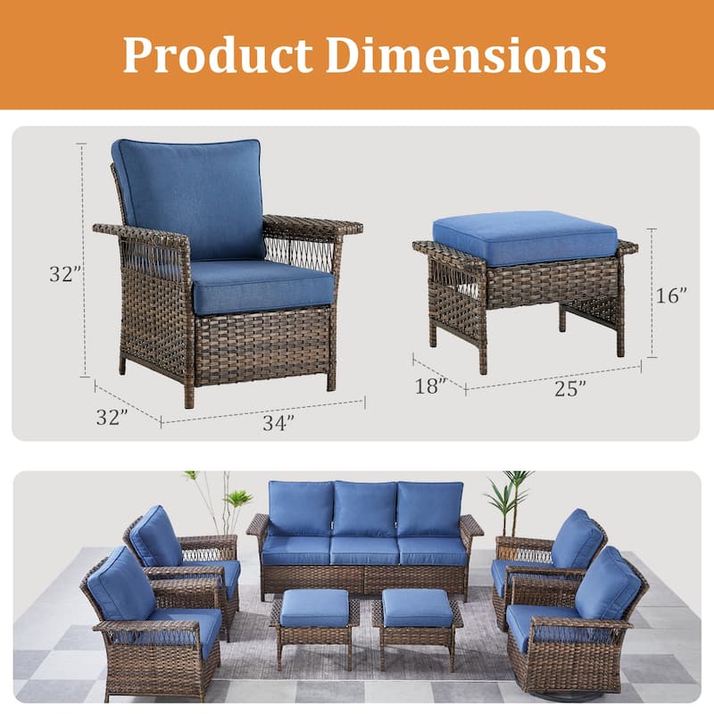 Outdoor Wicker Furniture Couch Set