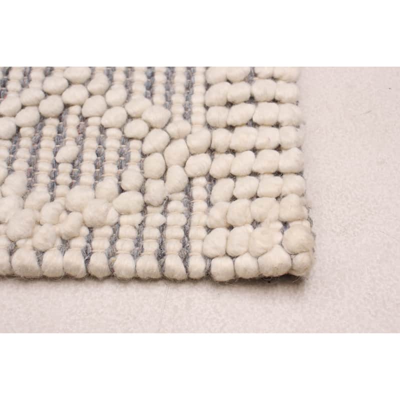 ECARPETGALLERY Braid weave Sienna Grey Wool Rug - 6'0 x 9'0