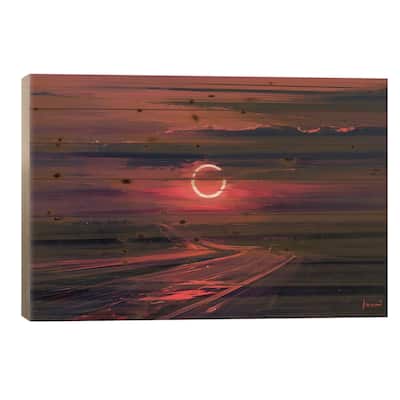 Solar Eclipse Print On Wood by Alena Aenami - Multi-Color