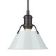 preview thumbnail 1 of 0, Yep by Golden Lighting Orwell 1-light 8in Pendant in Matte Black and Dusky Blue shade