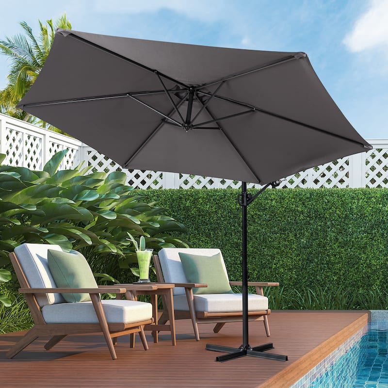 Futzca 9FT Outdoor Hanging Offset Patio Umbrella