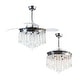 preview thumbnail 4 of 8, Silver Orchid Shearer 42-inch Chrome ABS 3-blade Crystal Ceiling Fan Chandelier with Remote