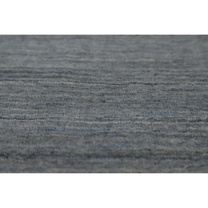 Hand Knotted Oriental 100% Wool Carpet Tribal Stripe Greys & Charcoal Gabbeh Area Rug - 8' 4'' X 5' 2''