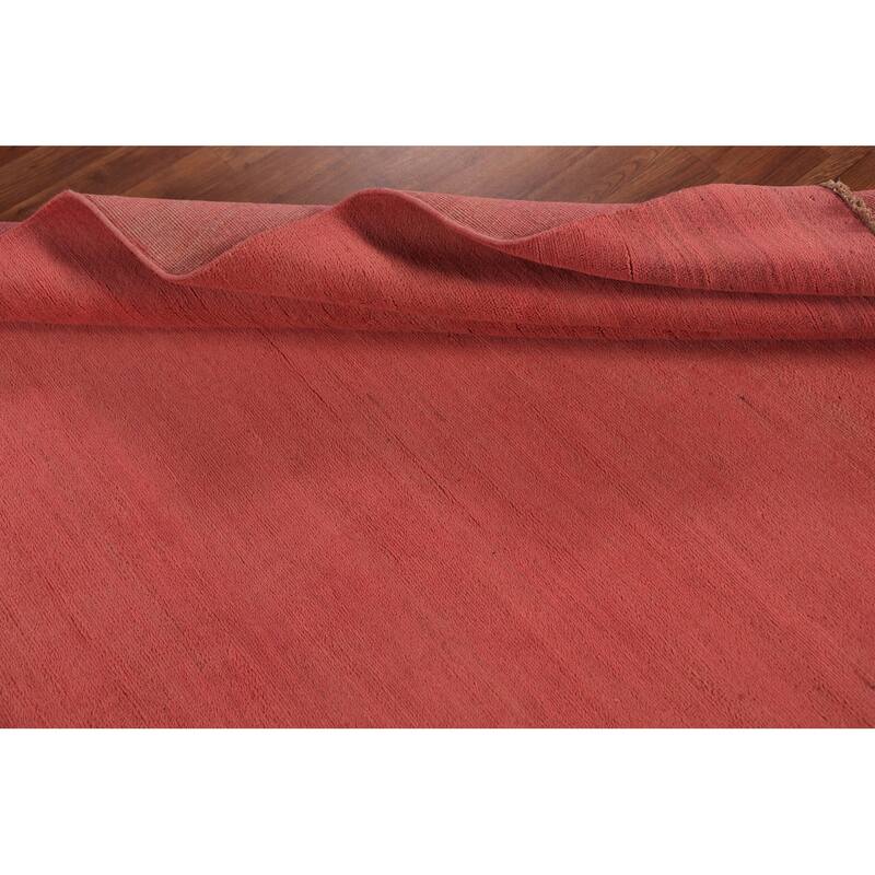 Pink Gabbeh Modern Area Rug Hand-Knotted Wool Carpet - 6'3" x 9'10"