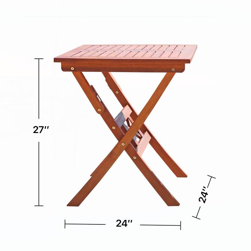Outdoor Reddish Brown Folding Bistro Table
