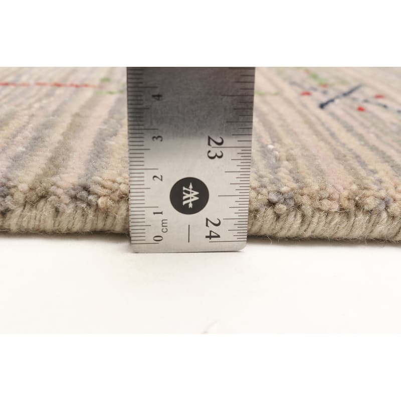 ECARPETGALLERY Hand Loomed Kashkuli Gabbeh Grey Wool Rug - 2'9 x 4'10