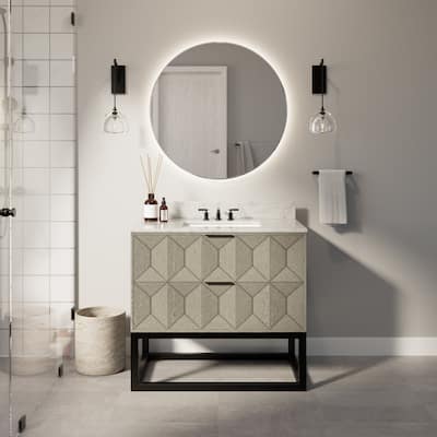 KitchenBathCollection Henley 36" Bathroom Vanity with Carrara Marble Top
