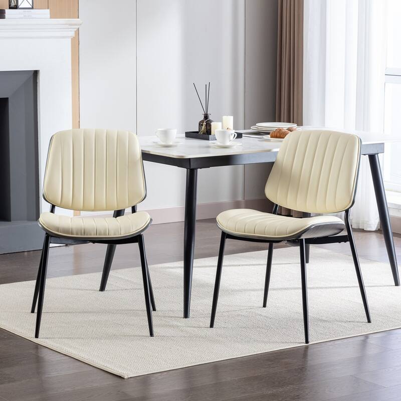 2PCS PU Dining Chair With Adjustable Foot