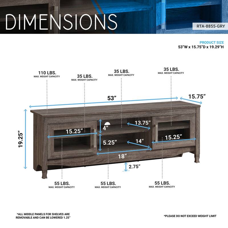 Techni Mobili Grey Driftwood TV Stand,for living room