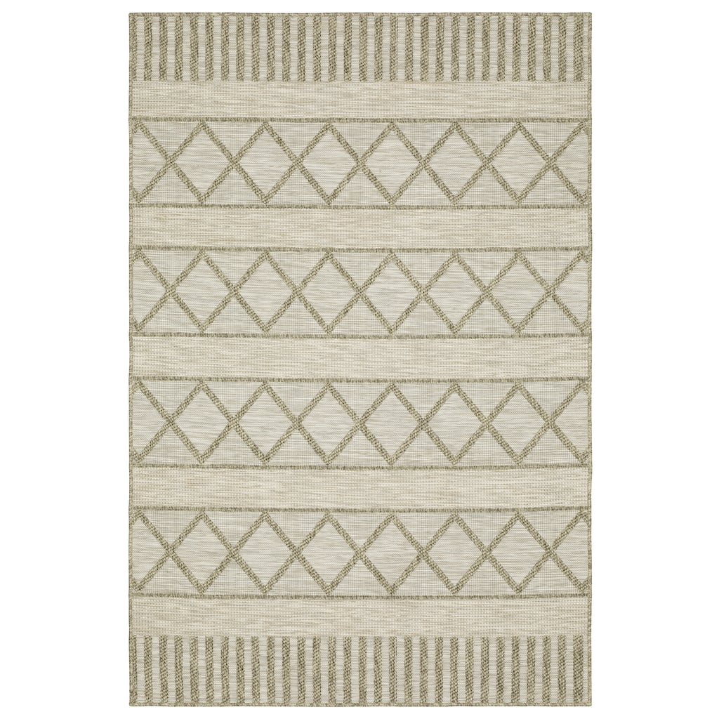 Sparks Beige Geometric Lattice Casual Area Rug