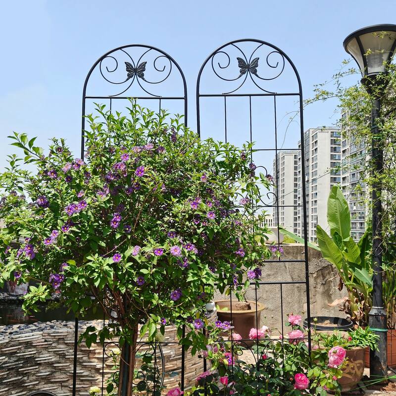 2 Pack Metal Garden Trellis 86.7in x 19.7in Rustproof Trellis