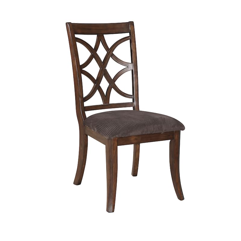 HomeRoots Set of Two Brown and Dark Brown Upholstered Microfiber Dining Side Chairs - 26 in. x 42 in. x 22 in.