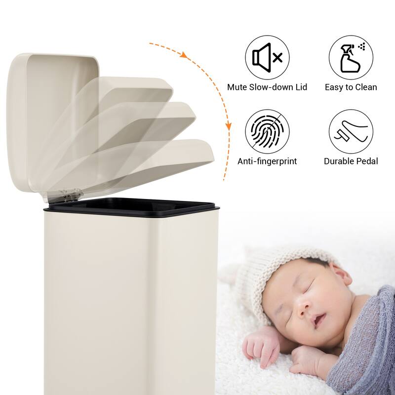 8 Gallon Step Trash Can, with Removable Inner Bucket