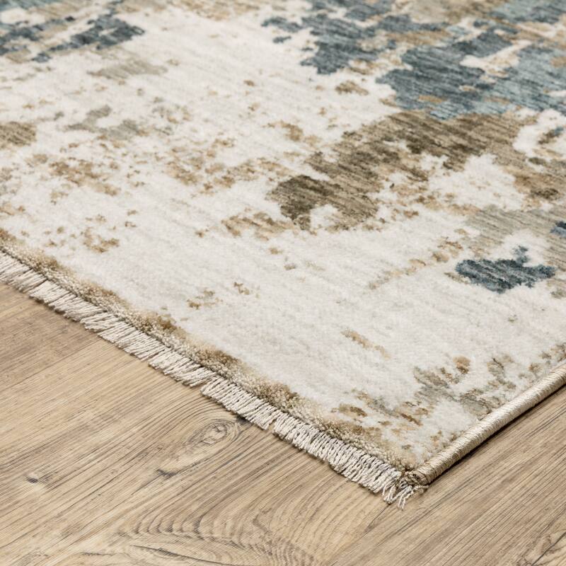 Style Haven Estella Abstract Elements Beige/ Teal Area Rug
