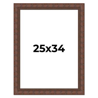 25x34 Frame Pewter Solid Wood Picture Frame Width 1.625 Inches | Interior Frame Depth 0.6875 Inches