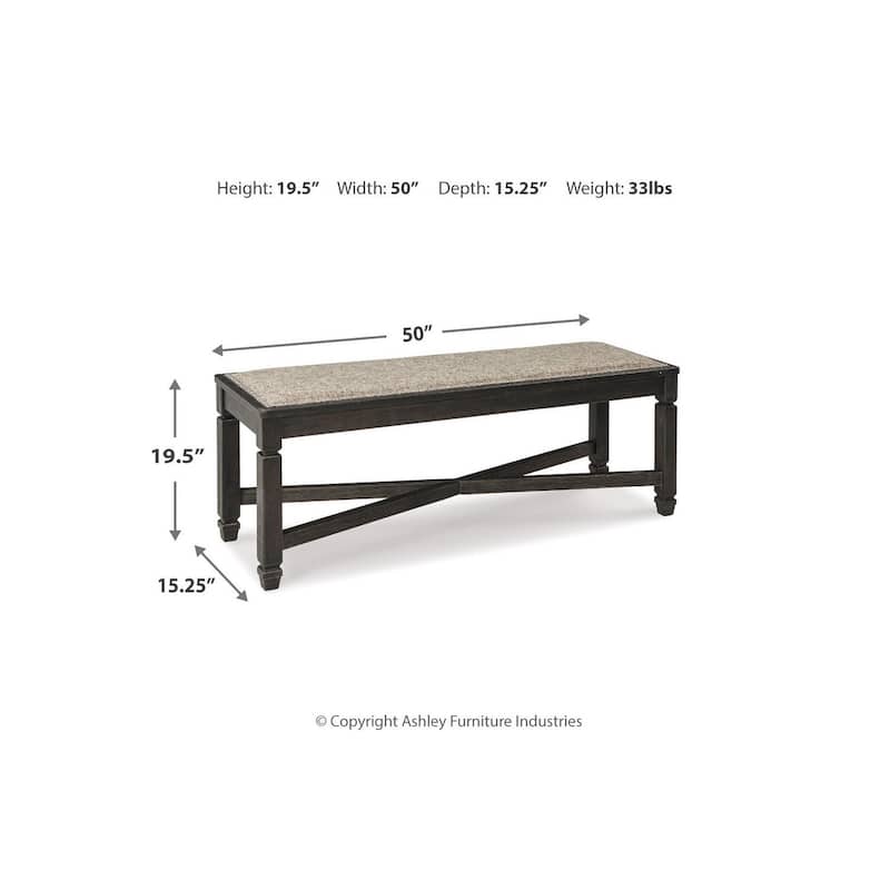Signature Design By Ashley Tyler Creek Upholstered Dining Bench - Black/Grayish Brown