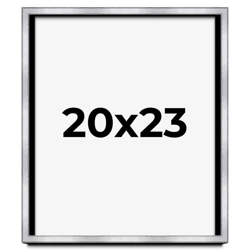 20x23 Shadow Box Frame Silver | 1.375 Inches Deep Real Wood