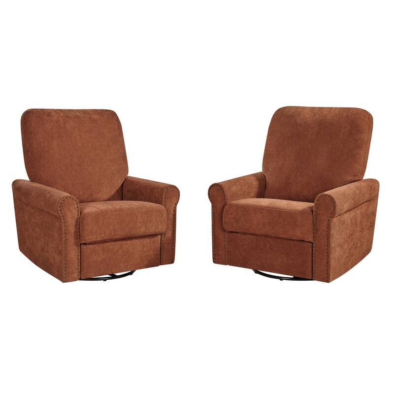 Heido 360 Degree Swivel Glider Manual Recliner Leisure Chair Set of 2