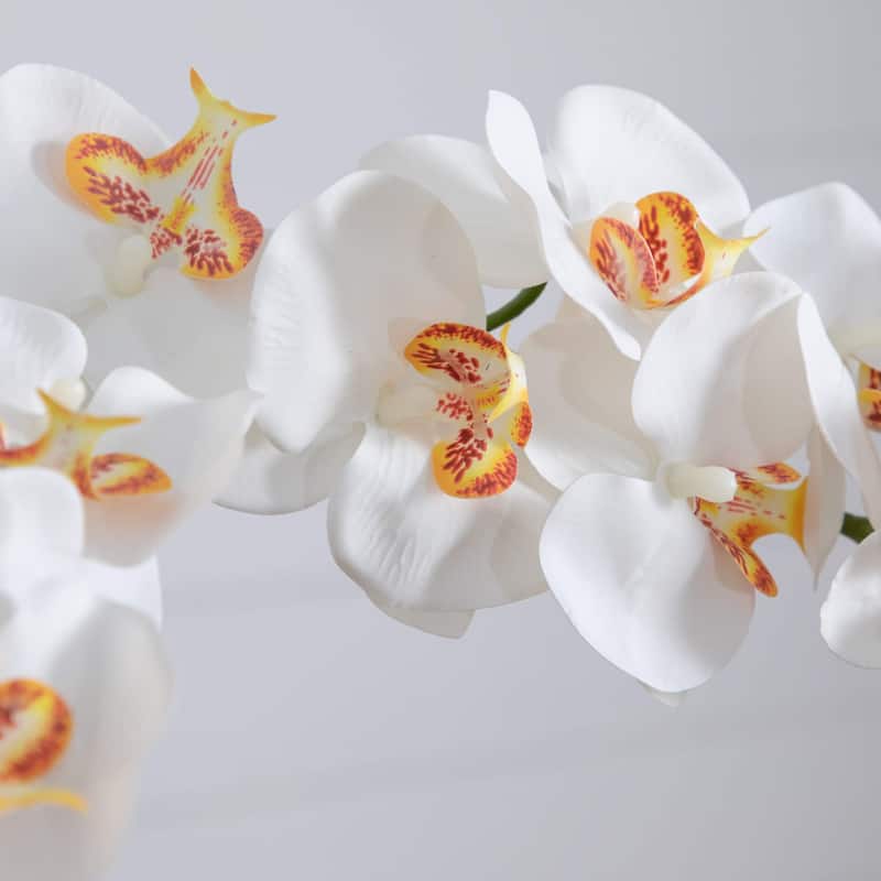 Double Orchid Artificial Floral Arrangement in Mexican Talavera Planter - 26"