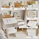 preview thumbnail 18 of 18, Adjustable Tilt Kids Desk and Chair Set - Wooden Study Table with Drawer, Cork Board & Hutch - Student Writing Desk