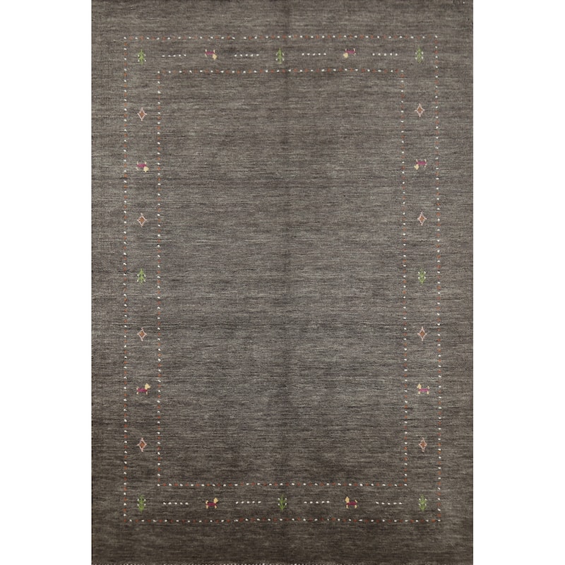 Tribal Gabbeh Indian Area Rug Handmade Modern Wool Carpet - 5'1" x 7'8"