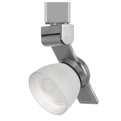 12W Integrated LED Track Fixture with Polycarbonate Head, Silver and White